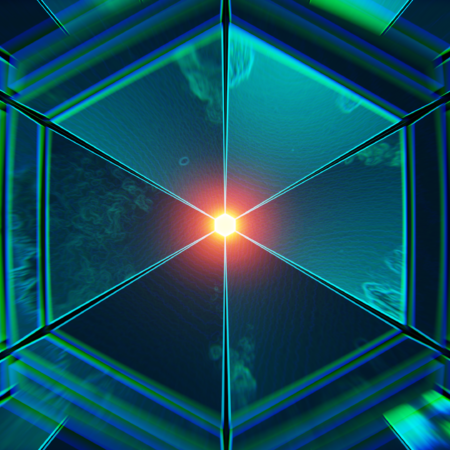 VJ Loop – Turquoise Hexagon Sun